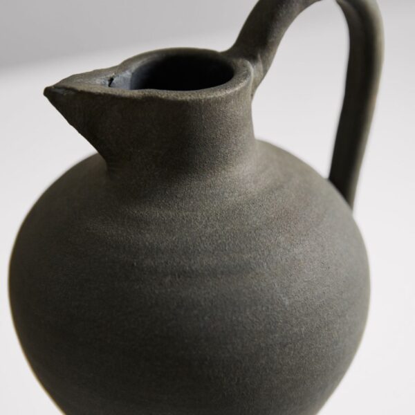 Close-up of vase silhouette detail on this Handmade Terra Cotta Pitcher Vase Cotta Pitcher Vase