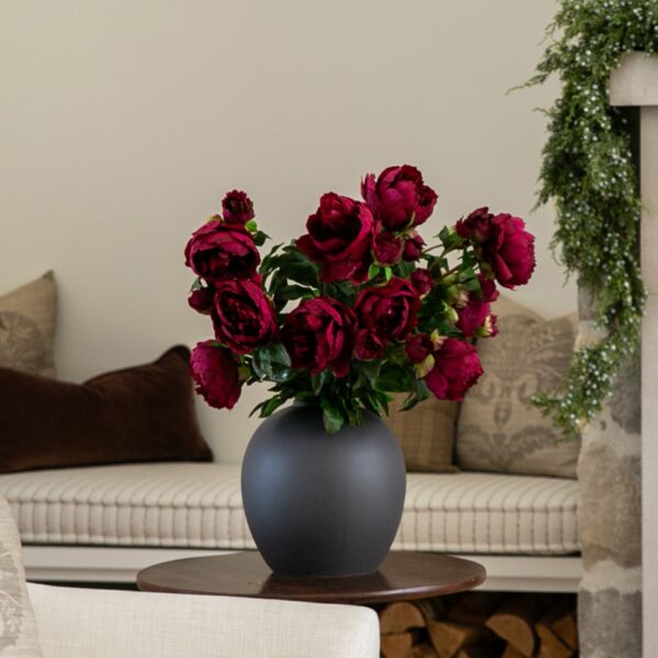 Close-up of bloom tips on this Plum Fuchsia Real Touch Peony - 27 inch