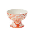 Coral Orange and White Hand Painted Chinoiserie Ceramic Elodie Orange artificial plant