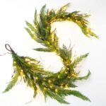 Pre - lit Real Touch Lebanon Cedar Winter Christmas Mantle Garland Table Runner - Pre