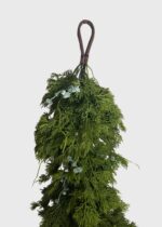 Alternate angle of the Deluxe Real Touch Juniper Winter Greens Garland showing full length