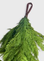 Alternate angle of the Afloral Real Touch Deluxe Lebanon Lebanon Cedar Garland showing full length