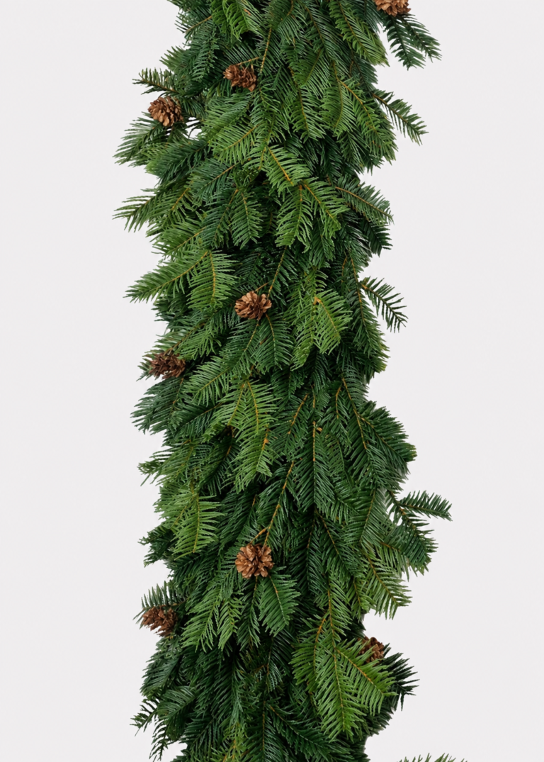 Deluxe UV Real Touch Hemlock Garland 96 inch