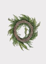 Alternate angle of the Afloral Real Touch Norfolk Pine Norfolk Pine Wreath showing wreath face