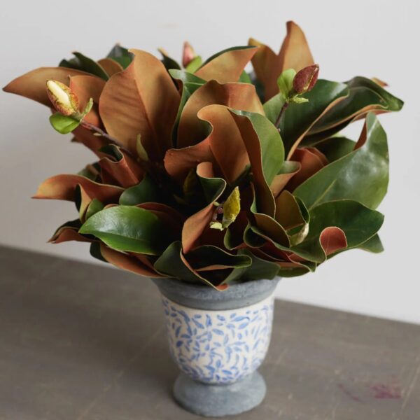 Close-up of bloom cluster detail on this Real Touch Magnolia Leaves Buds Everyday Arrangement