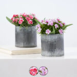 Real Touch Mini Dianthus Wildflowers in Galvanized Metal Tin - 2 Colors, flower arrangement