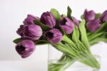 Close-up detail capturing glass texture detail of the Real Touch Tulip Spring Floral Oval Glass