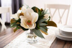 The Real Touch White Magnolia Glass Cylinder Vase shown in full, highlighting vase silhouette detail