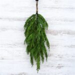 Alternate angle of the Real Touch Cedar Teardrop Christmas Holiday Swag showing full swag shape