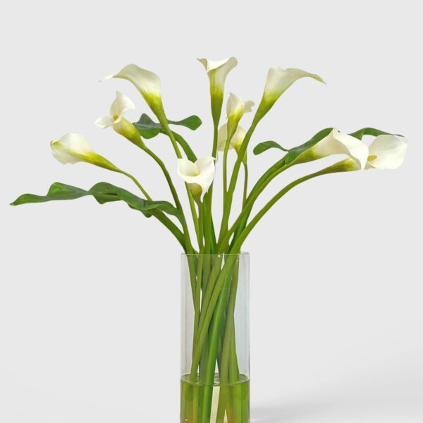 Faux Calla Lily Arrangement in Glass Cylinder Vase - 28 inch