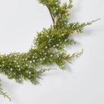Alternate angle of the Seeding Winter Juniper Berry Greenery Classic Christmas Garland showing full length