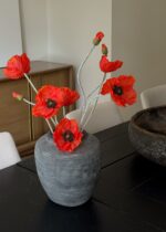 Close-up of bloom tips on this Faux Blooming Poppy Flowers in Orange - 29