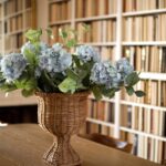 Light Blue Hydrangea Basket Tabletop Design