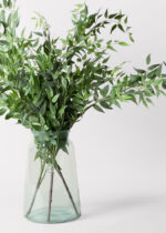 Alternate angle of the etúHOME Large French Mason Jar Mason Jar Vase showing bloom arrangement