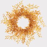 Large Fake Italian Ruscus Leaf Wreath in Autumn Mustard - 28 inch