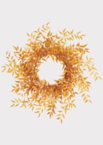Large Fake Italian Ruscus Leaf Wreath in Autumn Mustard - 28 inch