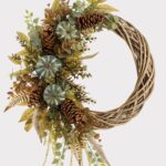 Green Fake Pumpkin and Eucalyptus Fall Wreath - 32 inch