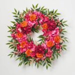 Exotic Beauty - Dahlia, Bougainvillea and Ranunculus Spring Summer Front Door Wreath