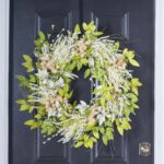 Magic Meadows - White Ash Leaf, Astilbe, Pussy Willow Spring Summer Front Door Wreath