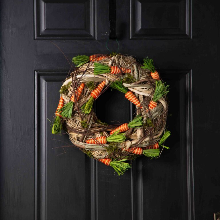 Grass, Twig and Moss Woven Carrot Easter Spring Mini Wreath or Candle Ring Centerpiece