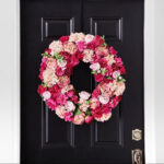 Blushing Blooms - Mixed Pink Hydrangea, Peony and Carnation Spring Summer Front Door Wreath