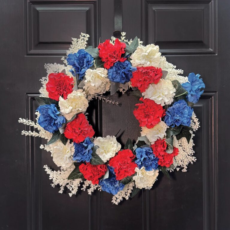 Oh Say Can You See - Red, White, Front Door Wreath - 18 inch