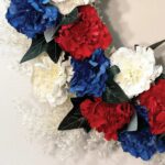 Alternate angle of the Oh Say Can You See Front Door Wreath showing wreath face