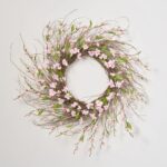 Light Pink Cherry Blossom Wispy Birch Twig Front Door Spring Summer Wreath - 24 inch