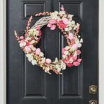 Easter Tea House - Pink Berry, Rose Leaf, Front Door Wreath - 22 inch