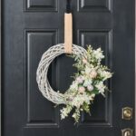 Alternate angle of the Easter Egg Hunt - Vintage Pink Velvet Ribbon showing wreath face