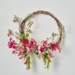 Tangled Petals - Mixed Pink and Fuchsia Magnolia Vining Front Door Wreath