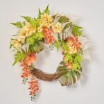 Fern and Flora Fantasy - Green and White Fern, Front Door Wreath - Multicolor