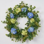 Blue and Green Hydrangea Front Door Everyday Spring Wreath