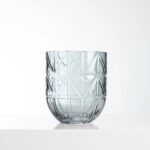 Close-up of vase silhouette detail on this Small Geometric Cut Glass Look Look Cylinder Vase