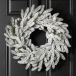 Snowy Flocked Winter Pine Christmas Holiday Wreath - 22 inch