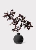 Alternate angle of the Afloral Small Round Ceramic Vase Round Ceramic Vase showing bloom arrangement
