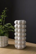 The Matte White Modern Ceramic Bubble Vase Pot shown in full, highlighting branch layering
