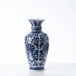 Blue and White Porcelain Chinoiserie Large Begonia Vase - Default Title