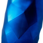 Alternate angle of the Frosted Blue and Rose Gold Glass Flower Vase showing bloom arrangement