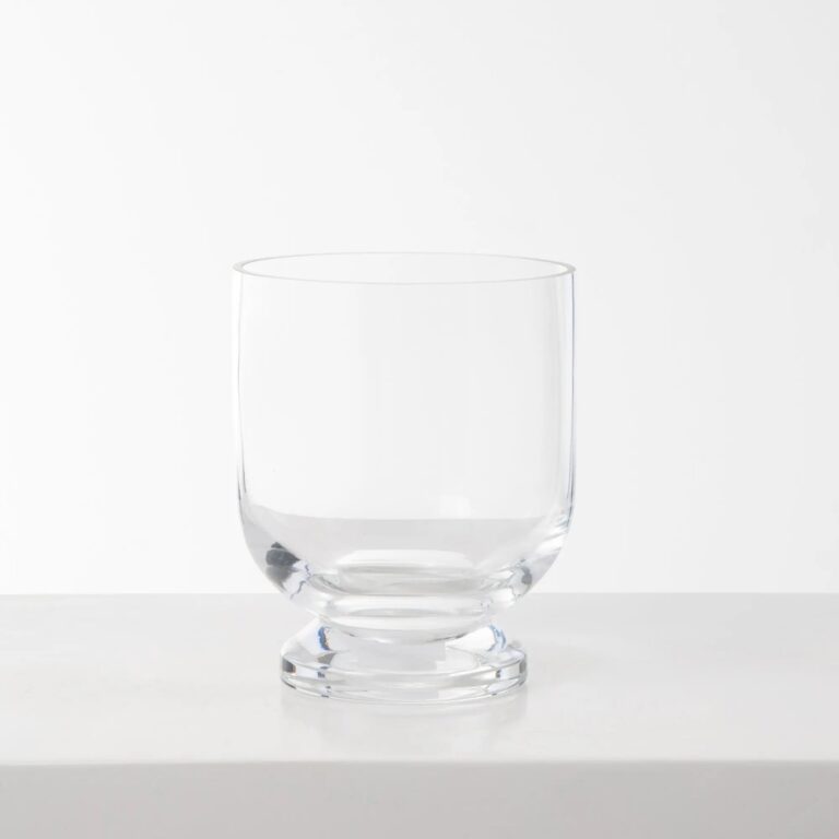 Close-up of vase silhouette detail on this Clear GlassFooted Bowl Urn Flower Flower Hollis Vase