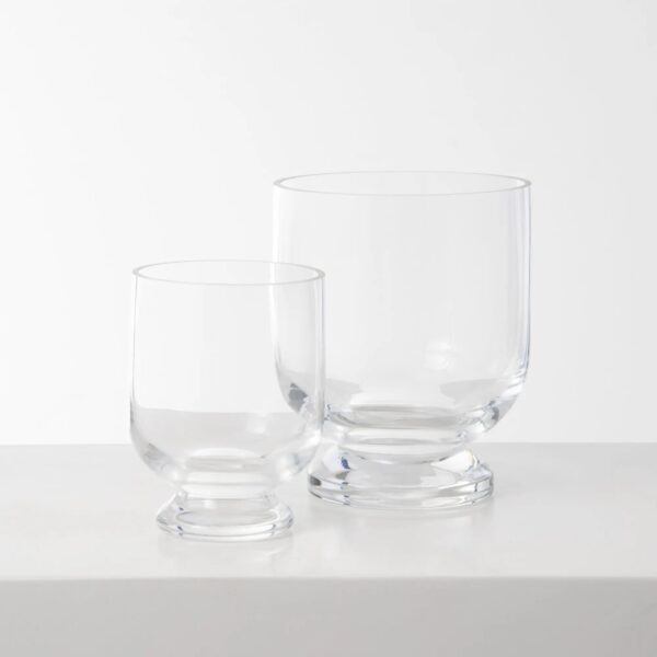Clear GlassFooted Bowl Urn Flower Hollis Vase - Two Size Options