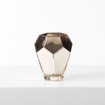 Precious Gem Faceted Modern Geometric Gold Mirrored Flower Vase