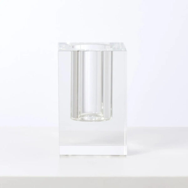 Block Cut Crystal Glass Stem Vase - 2 Size Options Available