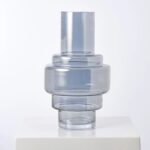 Tiered Modern Fluted Stacked Smoke Large Glass Vase