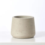 Light Grey Washed Faux Concrete Shaped Planter - Grey Washed Small