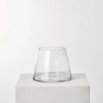 Tapered Cut Glass Vase Angled Floral Bouquet Vessel