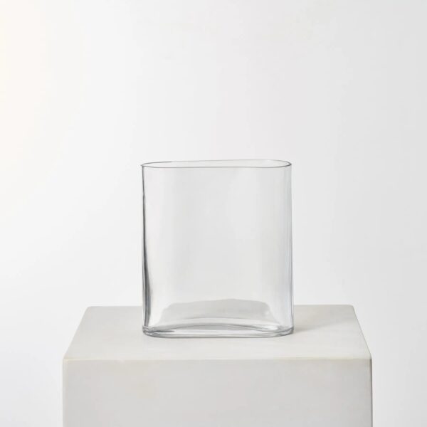 Rounded Corner Rectangular Glass Block Vase