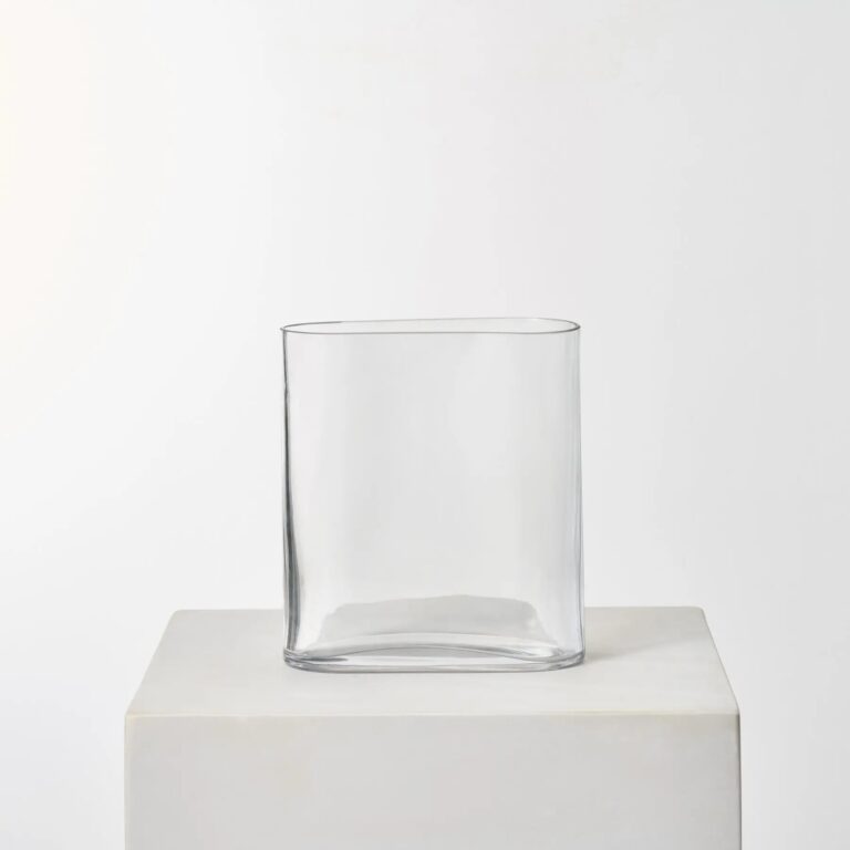 Rounded Corner Rectangular Glass Block Vase