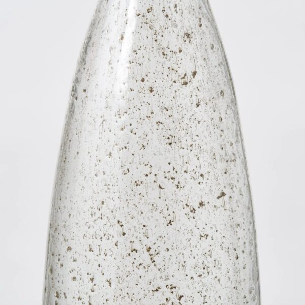 Close-up of vase silhouette detail on this Clear Bubble Textured Recycled Glass Glass Floor Vase