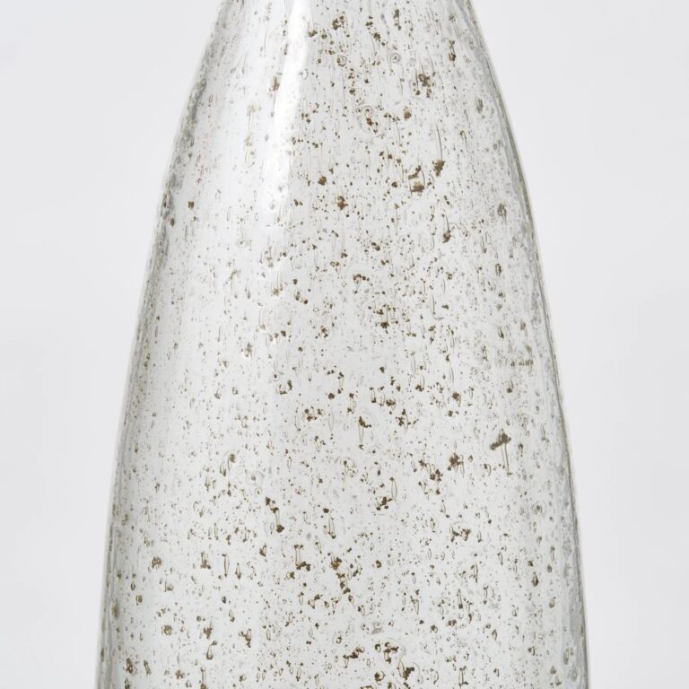 Close-up of vase silhouette detail on this Clear Bubble Textured Recycled Glass Glass Floor Vase